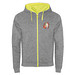 Fuji Kaputzensweatjacke Unisex, heather grau / Fluor Yellow, M
