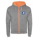 Fuji Kaputzensweatjacke Unisex, heather grau / Fluor Orange, M