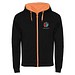Fuji Kaputzensweatjacke Unisex, schwarz / Fluor Orange, 2XL