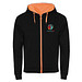 Fuji Kaputzensweatjacke Unisex, schwarz / Fluor Orange, L