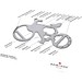 Geschenkartikel: ROMINOX® Key Tool Bicycle / Fahrrad (19 Funktionen) im Motiv-Mäppchen Werkzeug, silber