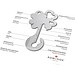 Geschenkartikel: ROMINOX® Key Tool Lucky Charm / Kleeblatt Glücksbringer (19 Funktionen) im Motiv-Mäppchen Große Helden, silber