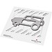 Geschenkartikel: ROMINOX® Key Tool SUV / Auto (19 Funktionen) im Motiv-Mäppchen Werkzeug, silber