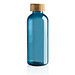 GRS rPET Flasche mit Bambus-Deckel, blau