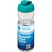 H2O Active® Eco Base 650 ml Sportflasche mit Klappdeckel, transparent/aquablau
