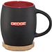 Hearth Keramiktasse mit Holz Deckel Untersetzer, 400 ml, schwarz/rot