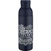 Illuminate 650 ml RCS-zertifizierte doppelwandige Trinkflasche aus recyceltem Edelstahl mit 3-teiligem Deckelset, navy