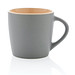 Keramiktasse innen coloriert, braun, grau