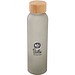 Lume 500 ml Flasche aus mattiertem Kalknatronglas mit Bambusdeckel, grau