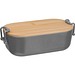 Lunchbox mit Bambusdeckel und Bügelverschluss, silbergrau