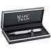 Mark Twain Drehkugelschreiber aus Metall, blaue Mine, grau