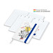 Geiger-Notes Match-Hybrid White Bestseller Notizbuch A5, Natura, inkl. Druck, mittelblau