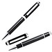 Metall-Drehkugelschreiber Schreibset Carbon, schwarze Mine, schwarz