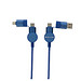 Oakland RCS rKunststoff 1,2m 6-in-1 Fast-Charging 45W Kabel, blau
