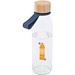 Porto 500 ml Glas-Flasche mit Silikongriff und Bambusdeckel, Ozeanblau