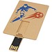 Rechteckiger, ausklappbarer USB-Stick in Kreditkarten-Format, Kraftpapier, 32GB