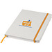 Spectrum weißes DIN A5 Notizbuch mit farbigem Gummiband, weiss,orange