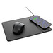 Swiss Peak RCS recyceltes 10W Wireless-Charging PU Mauspad, schwarz