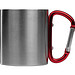 Tasse aus Metall mit Karabinerhaken, rot