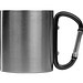 Tasse aus Metall mit Karabinerhaken, schwarz