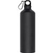 Aluminium-Trinkflasche mit Karabinerhaken, 800 ml, schwarz-matt