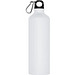 Aluminium-Trinkflasche mit Karabinerhaken, 800 ml, weiß-matt