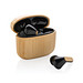 TWS-Kopfhörer aus RCS recyceltem Kunststoff und Bambus, braun