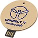 USB-Stick 2.0 rund aus recyceltem Papier, Kraftpapier, 64GB
