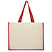 Varai 320 g/m Canvas und Jute Einkaufstasche 23L, rot
