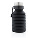 XD COLLECTION Auslaufgeschützte faltbare Silikonflasche, 550 ml, schwarz