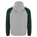 Badet zweifarbiger Kapuzenpullover für Kinder, heather grau / dunkelgrün, 5/6