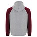 Badet zweifarbiger Kapuzenpullover für Kinder, heather grau / Garnet, 5/6