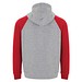 Badet zweifarbiger Kapuzenpullover für Kinder, heather grau / rot, 5/6