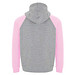 Badet zweifarbiger Kapuzenpullover Unisex, heather grau / hellrosa, 3XL
