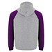 Badet zweifarbiger Kapuzenpullover Unisex, heather grau / lila, 3XL