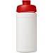 Baseline® Plus 500 ml Sportflasche mit Klappdeckel, weiß/rot