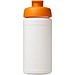 Baseline® Plus 500 ml Sportflasche mit Klappdeckel, weiß/orange