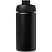 Baseline® Plus grip 500 ml Sportflasche mit Klappdeckel, schwarz/schwarz