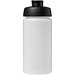 Baseline® Plus grip 500 ml Sportflasche mit Klappdeckel, transparent/schwarz