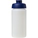 Baseline® Plus grip 500 ml Sportflasche mit Klappdeckel, transparent/blau