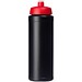 Baseline® Plus grip 750 ml Sportflasche mit Sportdeckel, schwarz/rot