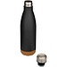 Cove 500 ml doppelwandige, vakuumisolierte Trinkflasche aus Edelstahl mit Korkdetails, schwarz