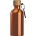Edelstahltrinkflasche mit Karabiner, 400ml, orange