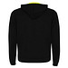 Fuji Kaputzensweatjacke Unisex, schwarz / Fluor Yellow, L
