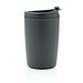 GRS recycelter PP-Becher mit Flip-Deckel, anthrazit