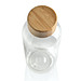 GRS rPET Flasche mit Bambus-Deckel, transparent