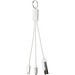 Metal 4-in-1 Ladekabel aus recyceltem Aluminium mit Schlüsselanhänger, silber