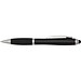 Nash RCS Stylus Kugelschreiber aus recyceltem Kunststoff mit farbigem Schaft und schwarzem Griff (blaue Tinte), schwarz