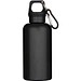 Oregon 400 ml einfarbige RS-zertifizierte Trinkflasche aus recyceltem Kunststoff mit Karabinerhaken, schwarz