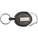 Schlüsselanhänger mit Karabiner und ausziehbarem Schlüsselring, schwarz
